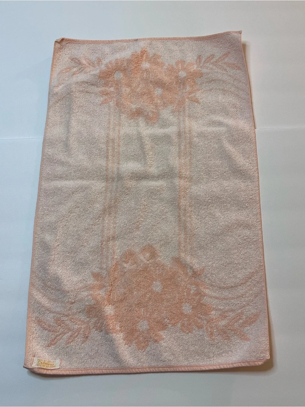 Vintage Callaway Brand Hand Towel Peach Color